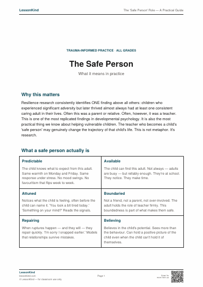 Preview of The 'Safe Person' Role — A Practical Guide