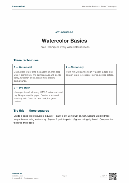 Preview of Watercolor Basics — Three Techniques