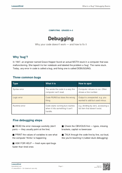 Preview of What is a Bug? Debugging Basics