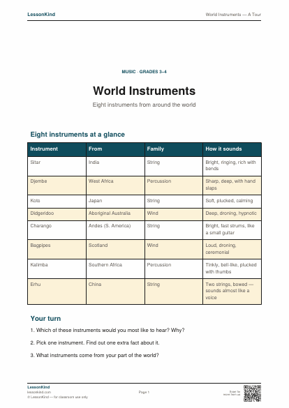 Preview of World Instruments — A Tour