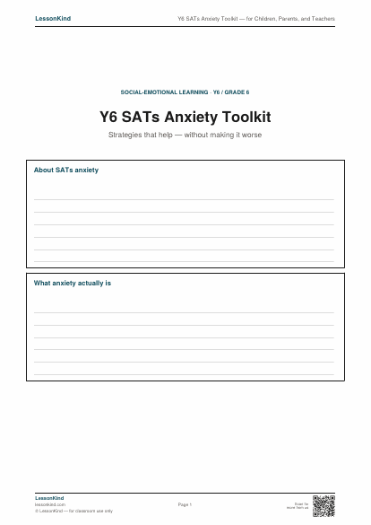 Preview of Y6 SATs Anxiety Toolkit — for Children, Parents, and Teachers