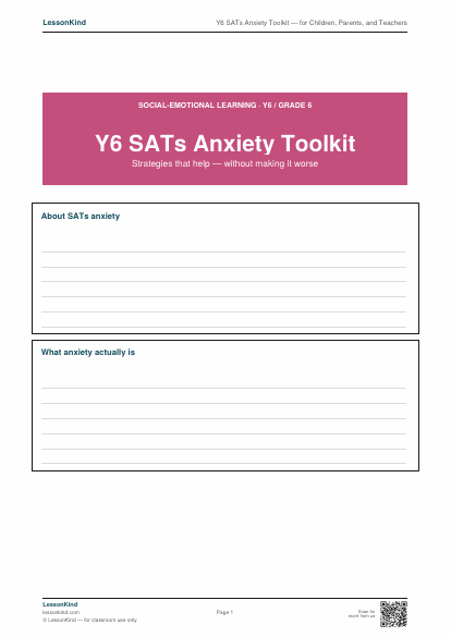 Preview of Y6 SATs Anxiety Toolkit — for Children, Parents, and Teachers